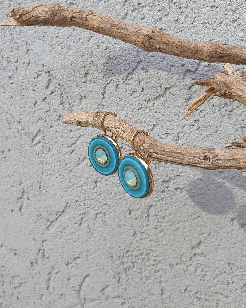 עגילי - טורקיז וזהב