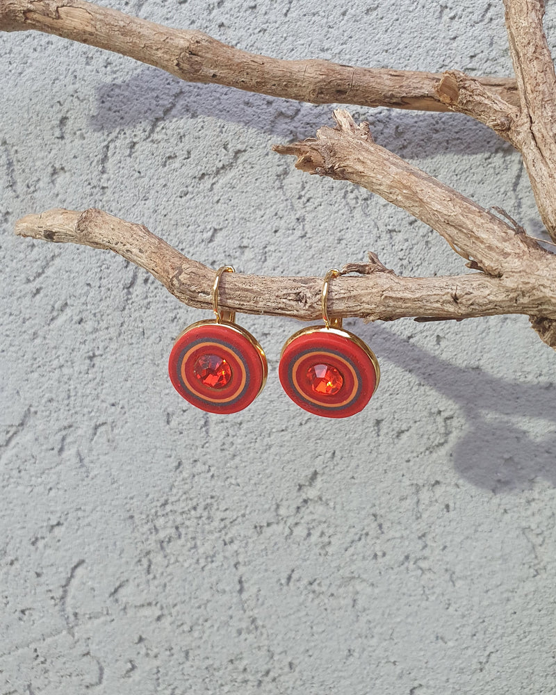 עגילי זהב ואדום