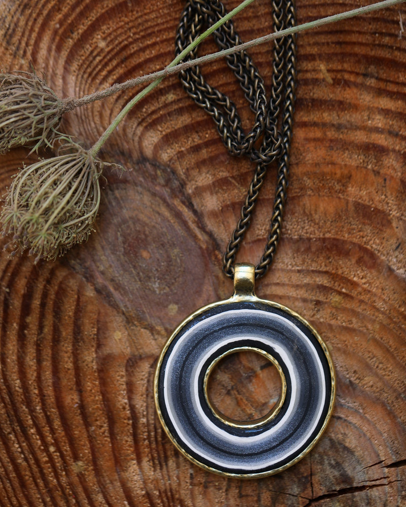 My studio circle of life pendant - black & white