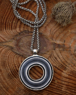 My studio circle of life pendant - black & white