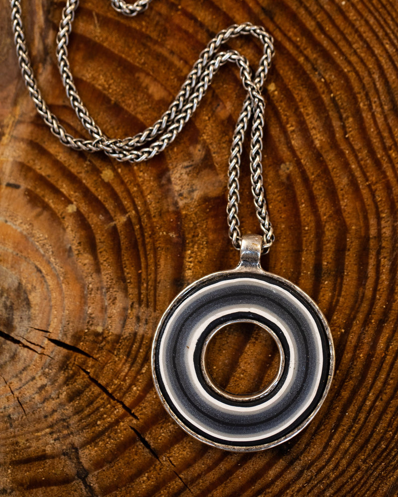 My studio circle of life pendant - black & white