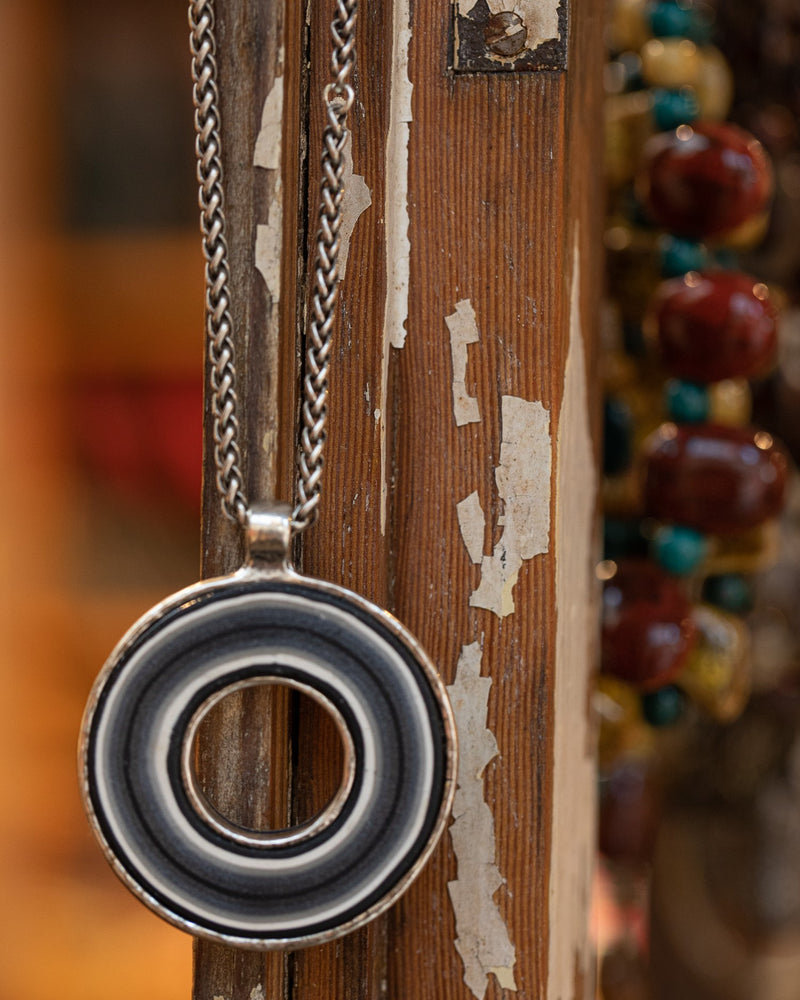 My studio circle of life pendant - black & white