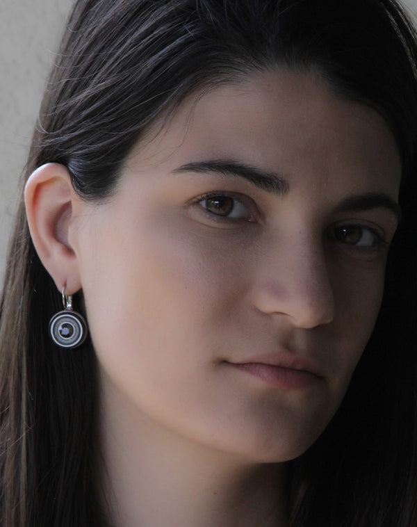 My studio earrings - black & silver