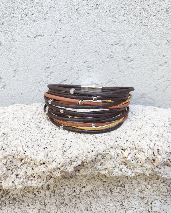 leather bracelet - brown