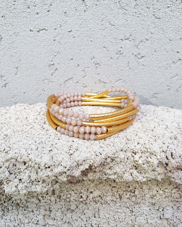 flexible bracelet - nude & gold