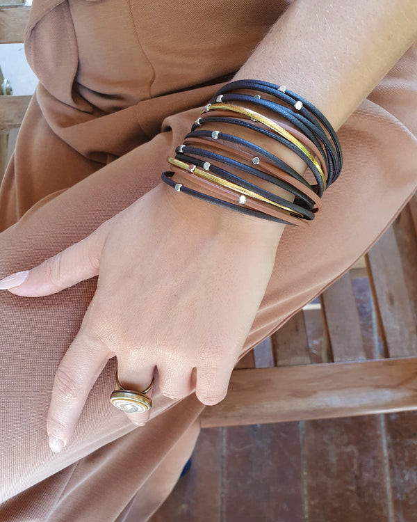 leather bracelet - brown