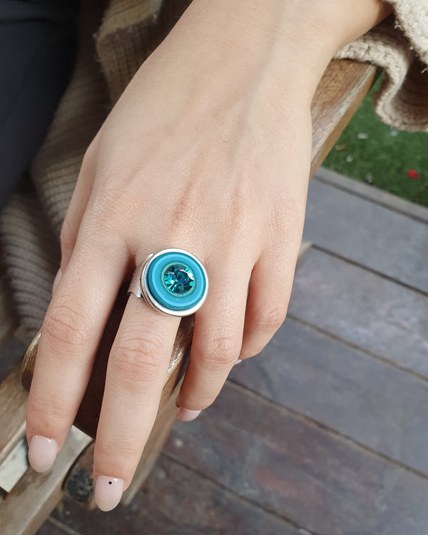 my studio S ring - silver & turquoise