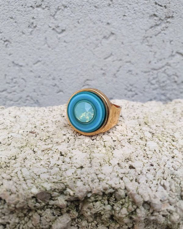 my studio S ring - gold & turquoise