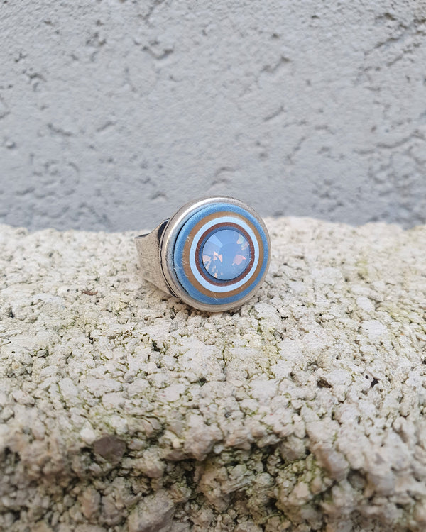 my studio S ring - silver & pale blue