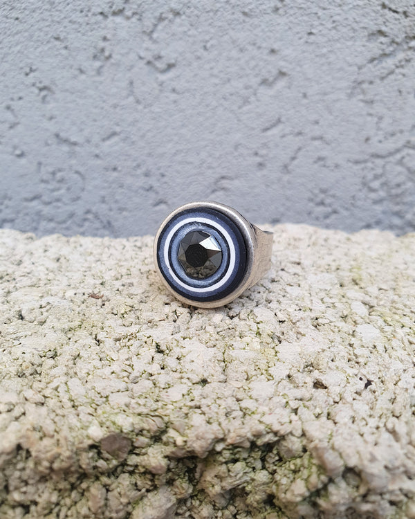 my studio S ring - silver & black