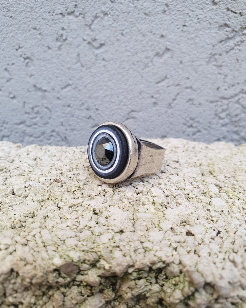 my studio S ring - silver & black