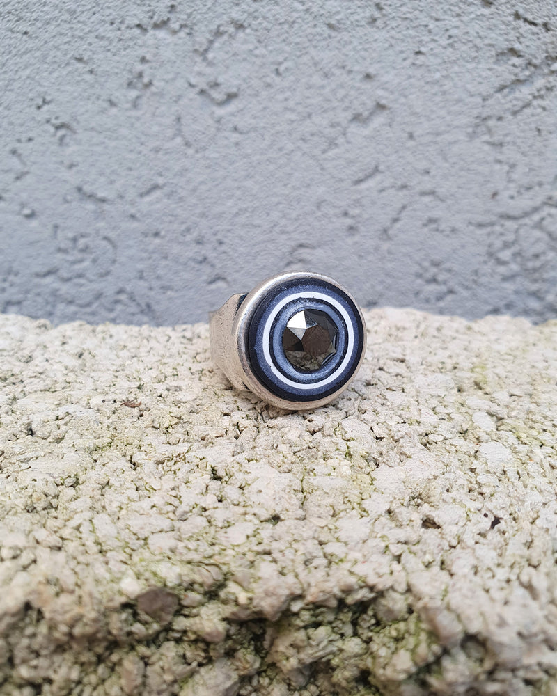 my studio S ring - silver & black