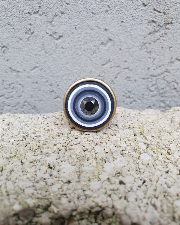 my studio L ring - brass & black