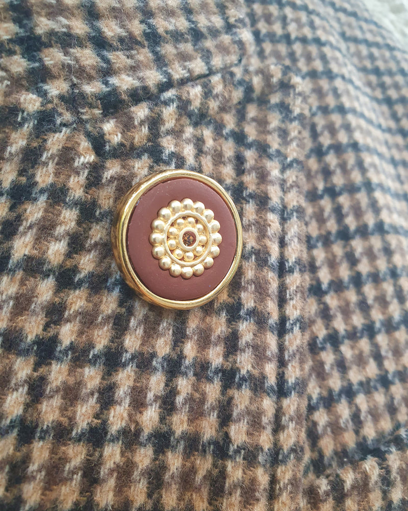 My studio brooch - gold & brown