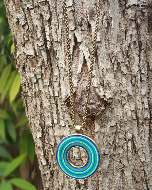 My studio circle of life pendant - lagoon