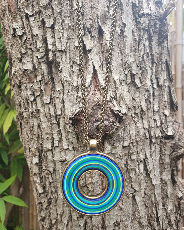 My studio circle of life pendant - lagoon