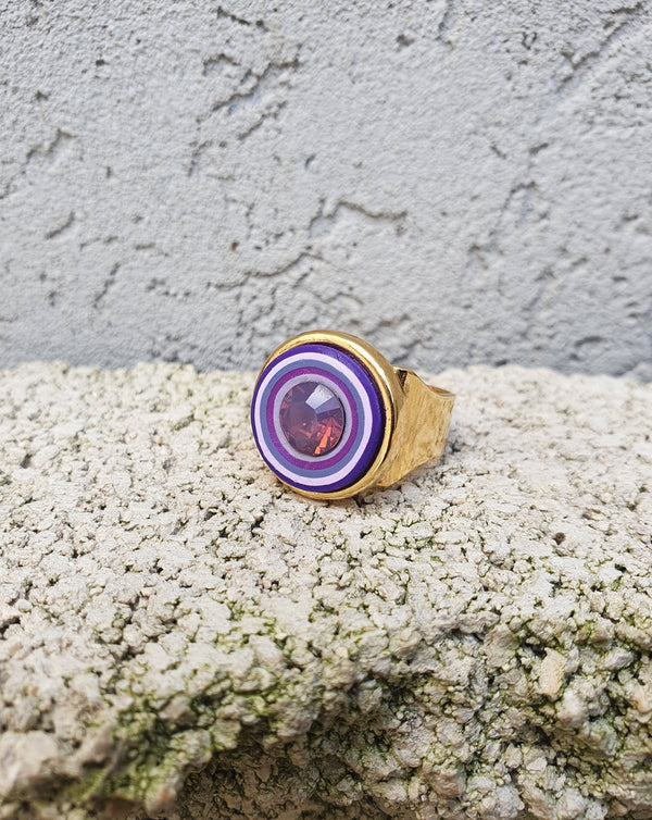 my studio S ring -gold & purple