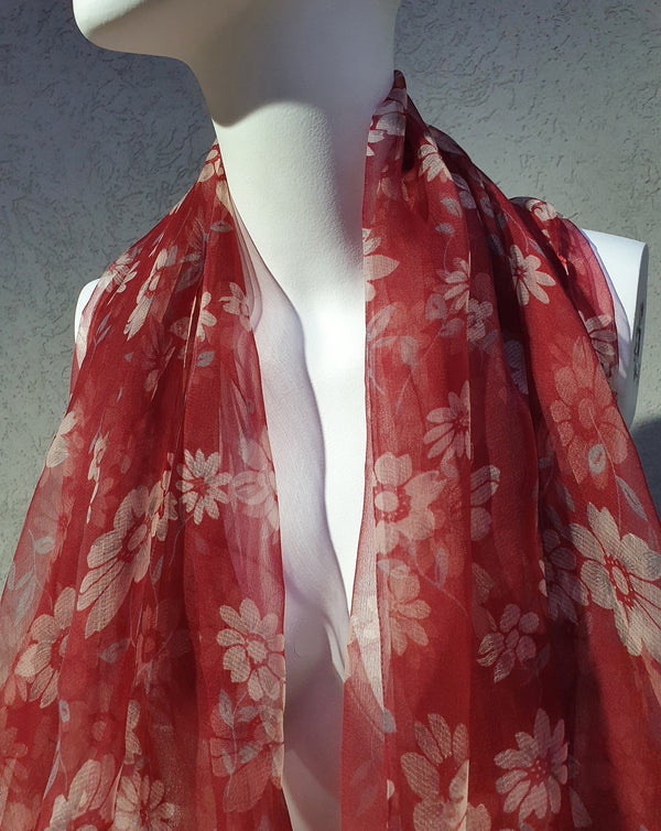 silk scarf - burgundy