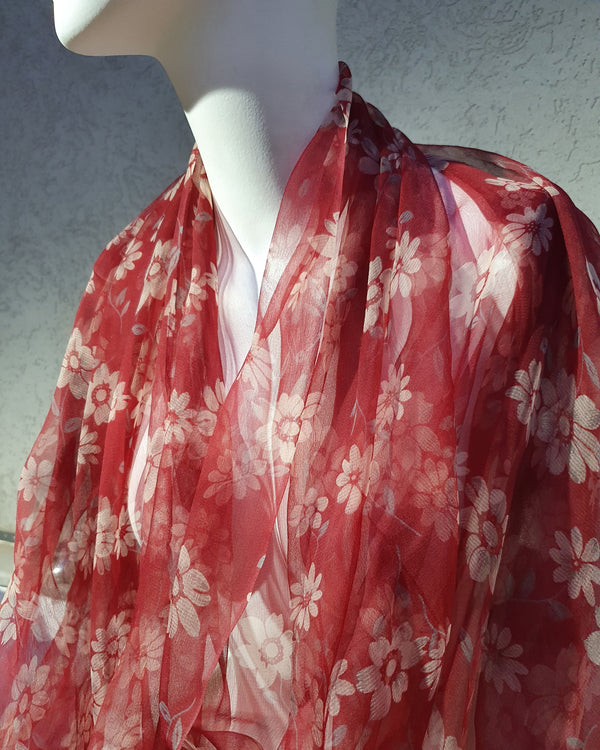 silk scarf - burgundy