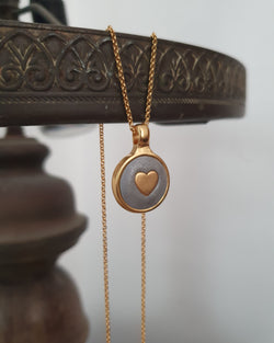 My studio hart pendant - gold & silver