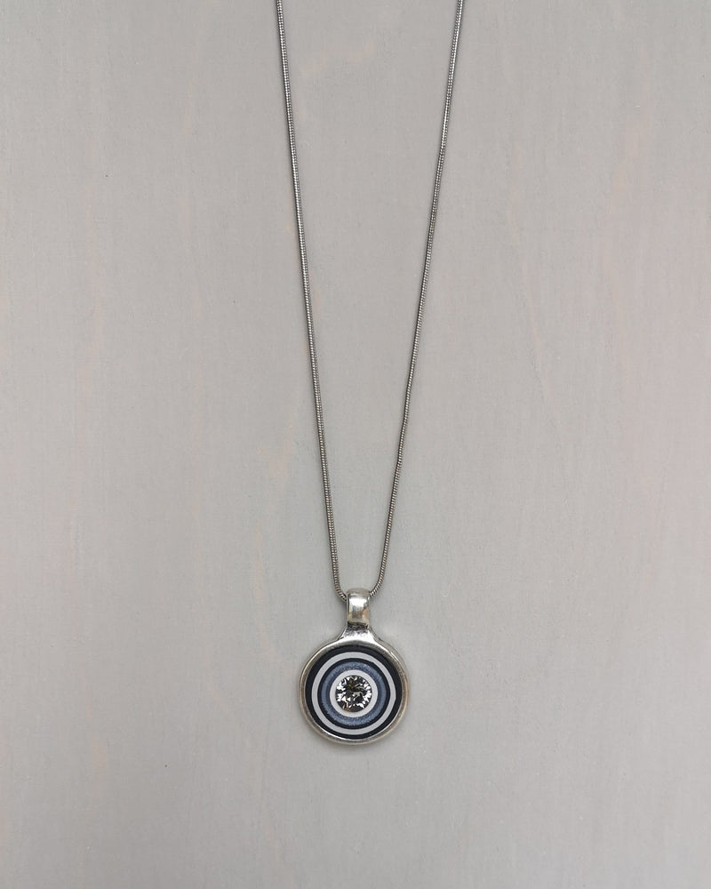 my studio small pendant - silver & black
