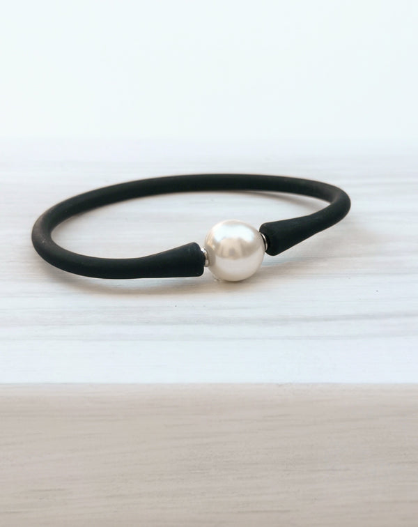 silicon bracelet - black & white