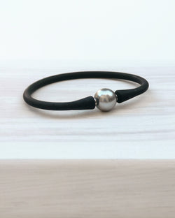silicon bracelet - black & silver