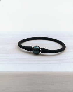 silicon bracelet - black & black