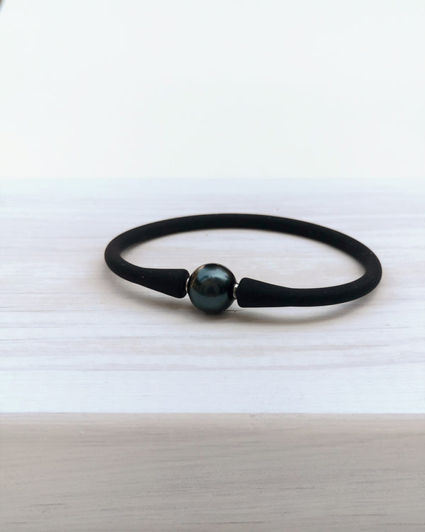 silicon bracelet - black & black