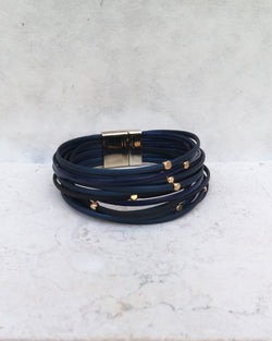 leather bracelet - blue