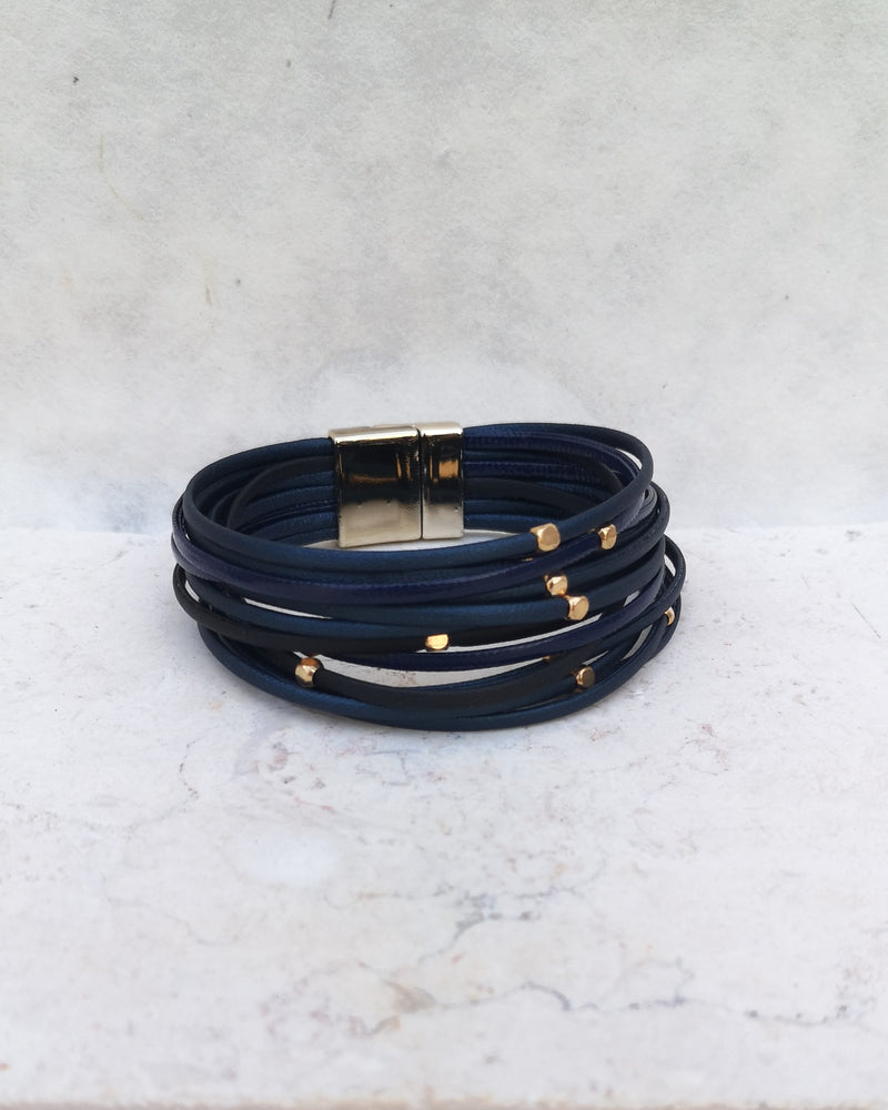 leather bracelet - blue