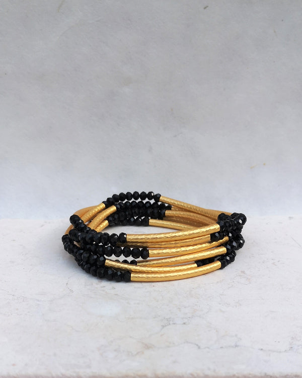 flexible bracelet - black & gold