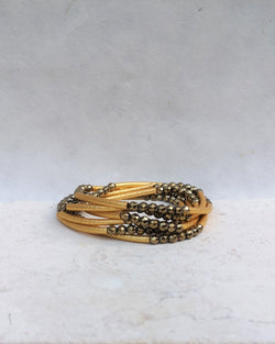 flexible bracelet - bronze & gold