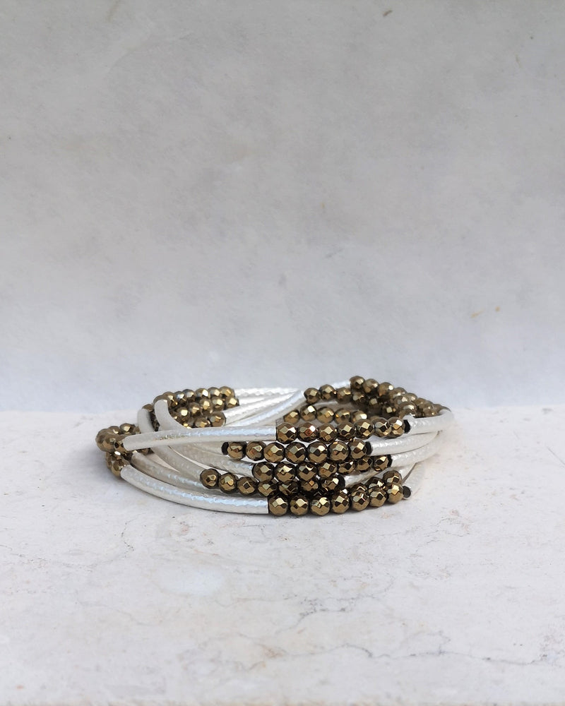 flexible bracelet - bronze & gold