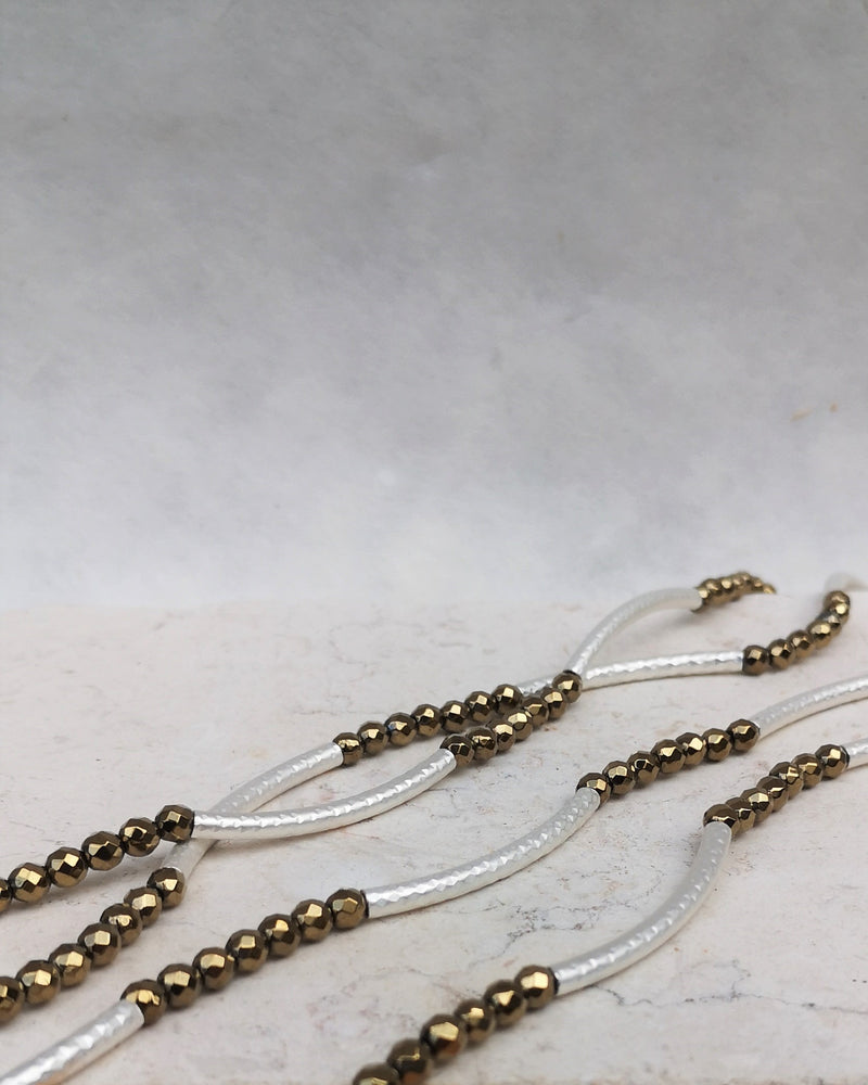 flexible bracelet - bronze & gold