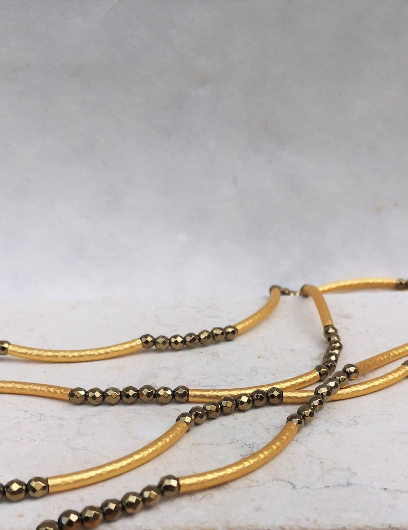 flexible bracelet - bronze & gold