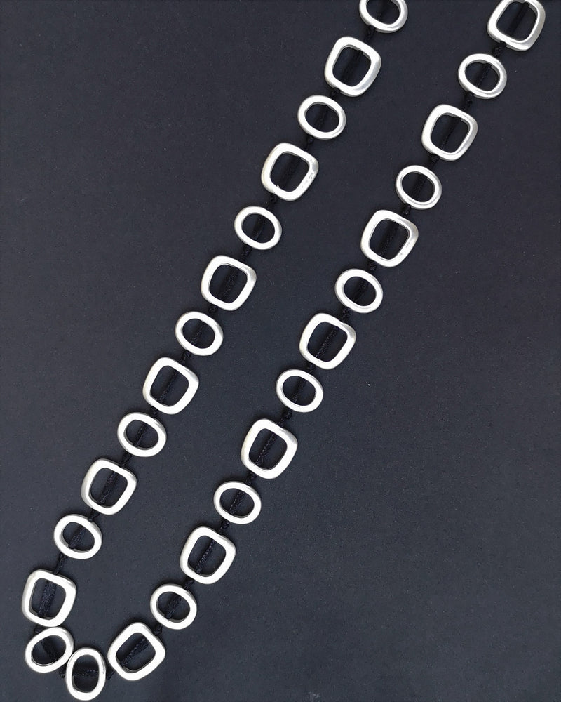 long squares necklace - silver