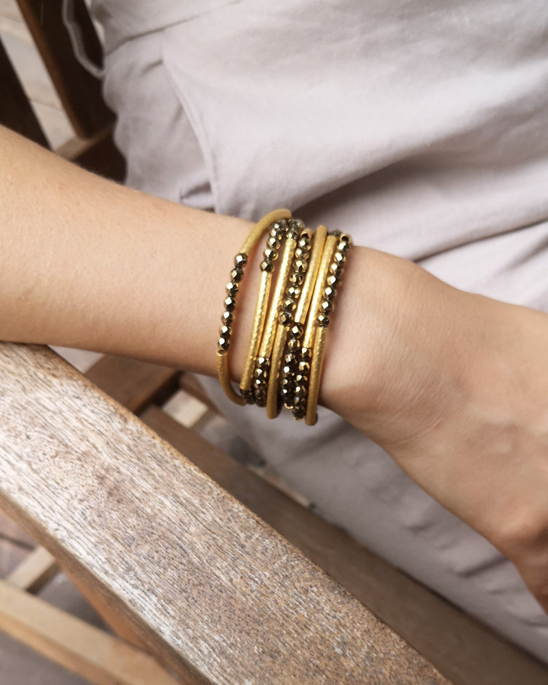 flexible bracelet - bronze & gold