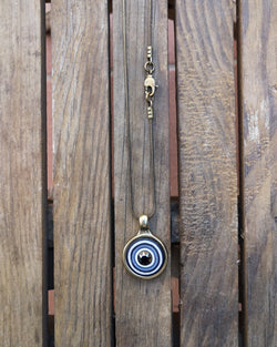 my studio small pendant - brass & black