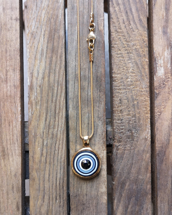 my studio small pendant - gold & black