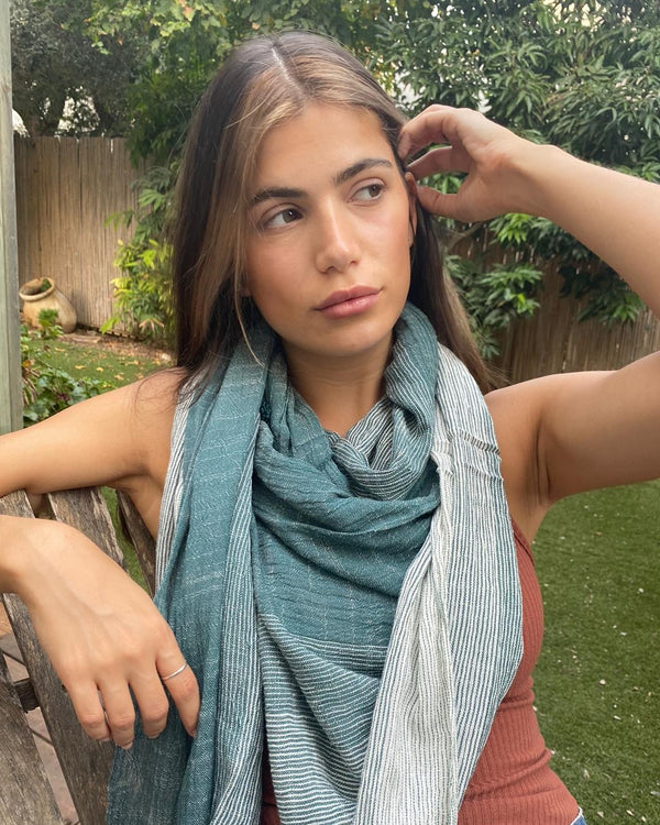 Soft touch green scarf